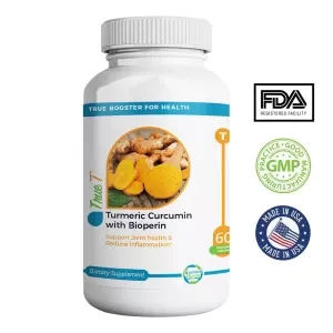 Turmeric Curcumin With Bioperin, Relieve Joint & Back Pain, Reduce Inflammation and Skin Dryness, Boost Brain function & Memory, 60 Capsules, Made in USA