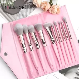 MAANGE 10Pcs Set Professional Make Up Brush with Bag
