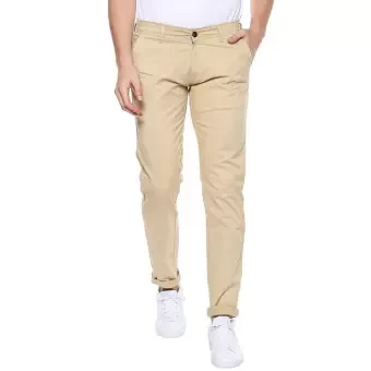 Beige Twill Gabardine Pant for Men