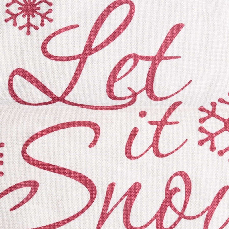 Let It Snow Beautiful Snowflakes Merry Christmas Gifts flax Throw Pillow Case Cushion Cover Home Office Living Room Decorative Square 18 X 18 inch:Beige + red