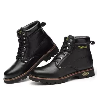Safety work men's leather boots men's shoes steel toe non-slip boots industrial and construction shoes steel toe work safety shoes labor insurance shoes
