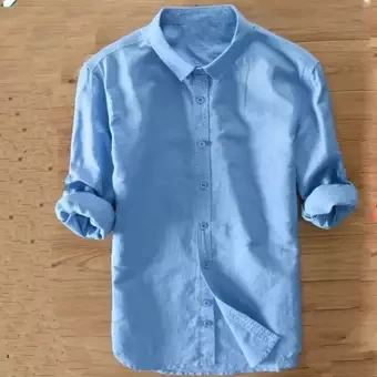 Stylish Regular Slim Fit Blank Cotton Long Sleeve Formal Shirt For Men