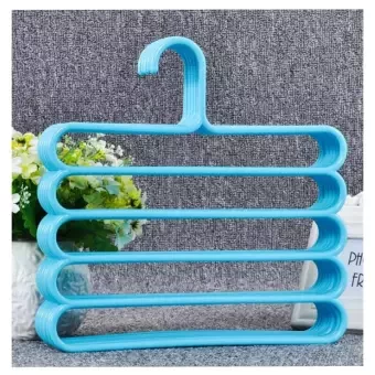 5 Layer Plastic Hangers for Clothes in Wardrobes Space Saving Multipurpose Hanger