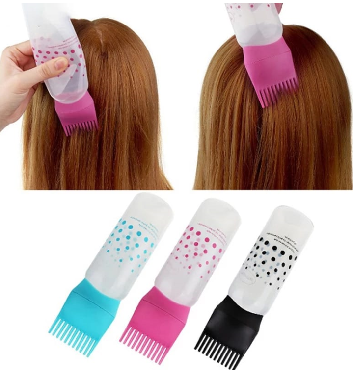 Multi-functional Hair Dyeing Treatment Oil Cream Shampoo Bottle Oil Coloring Dispensing Applicator Brush Tip Tool