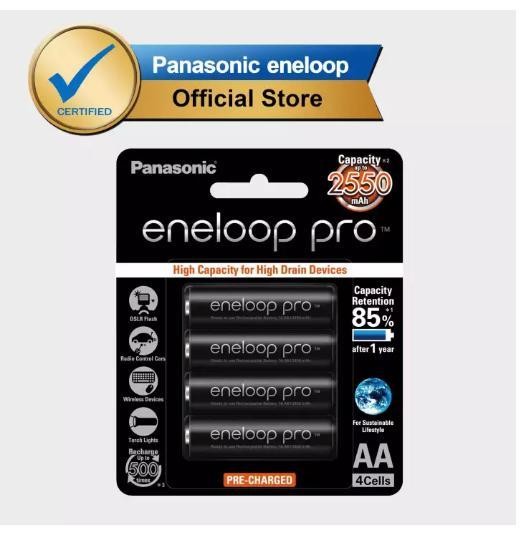 Panasonic BK-3HCCE/4BN Eneloop Pro upto 2550mAh 4xAA Rechargeable Ni-MH Battery