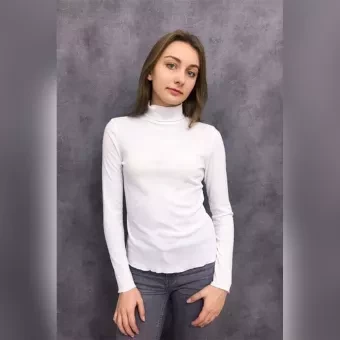 Women’s High neck sweater (White)