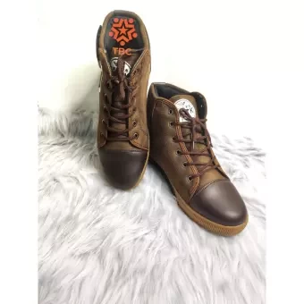 Boot sneakers lace up kb supaoar leather material rubber sool neck up design