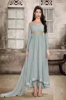 High Quality Fabric’s Heavy Embroidery Work Glomour & Glorious New Design Semi-stitched Three Piece for Party/Wedding/Bridal Soft Indian Weightless Georgette Salwar Kameez For Woman 38