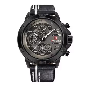 NF9110 - Black Leather Wrist Watch for Men