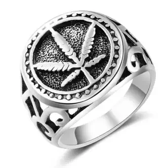 Men Ancient Silver Color Drop Ring For Men