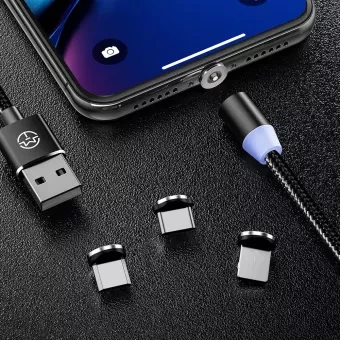 Magnetic Cable 3 IN 1 Fast Charging Micro USB Cable Type C Magnet Charger iPhone