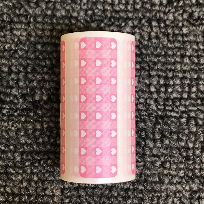 3X Thermal Paper Roll Color Direct Thermal Labels Roll 50X15mm Strong Adhesive Sticker Printing for PeriPage A6 Pink
