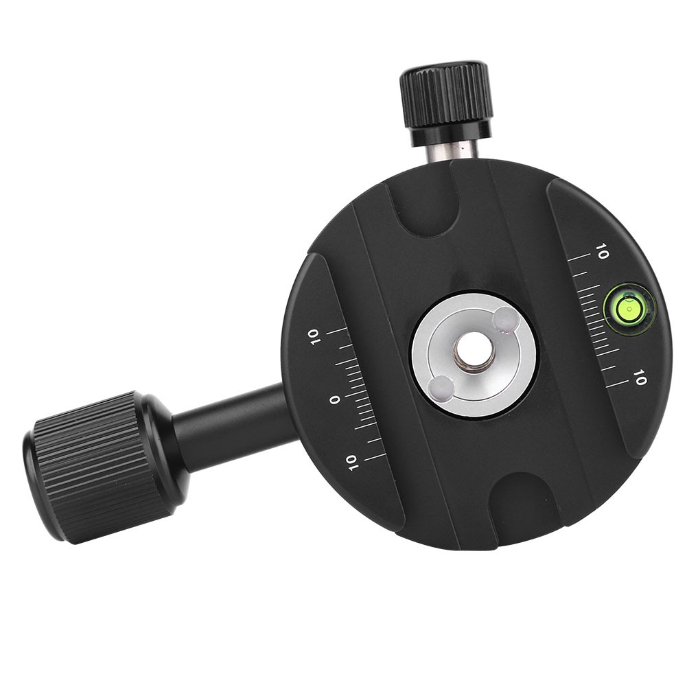 Tripod Head QJ-01 Aluminum Alloy 360° Rotatable Panoramic with Scale Level for Arca Swiss Clamp