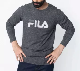 Trustful Mind Ash Cotton Long Sleeve T-shirt for Men