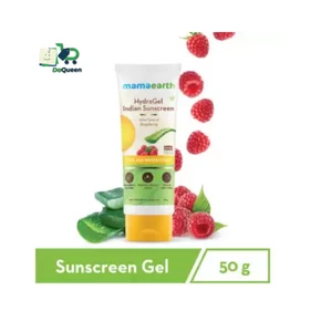 Mamaearth Hydra Gel Indian Sunscreen SPF 50, With Aloe Vera & Raspberry, for Sun Protection - 50g