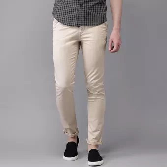 Slim-Fit Chino Gabardine Pants - Cream