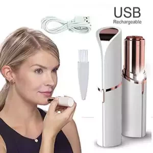 New Flawless Facial Hair Remover- USB Rechargeable- 18k Gold Plated-White,Pink