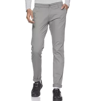 Light Grey Twill Gabardine Pant for Men