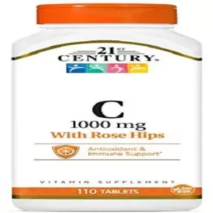 21st Century Vitamin C 1000mg, with Rose Hips Capsules - 110 Count- USA