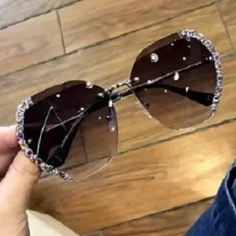 Fashionable Eye Shades Eye wear Rimless Sunglass Women Square Sunglasses