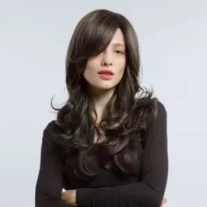 Straight 28 Inch Long Color Highlight Hair Wig For Women