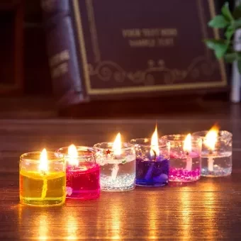 Romantic Jelly Candles 6pcs,Valentine's Day Wedding Birthday Party Celebration Candle Flame -6 pcs