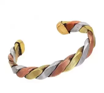 Ashtadhatu Pure Copper Brass Steel Twisted Adjastable Heavy Stylish Kada Bracelet For Men And Women