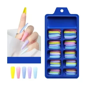 Coffin Shape 100 Pcs Fake Nail Box - Multi Color