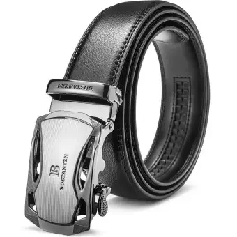 BOSTANTEN Men's Leather Ratchet Belt with Automatic Sliding Buckle