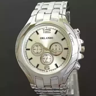 Stainless Steel Analog Watch For Men-Silver