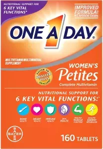 One A Day Womens Petites Multivitamin, with Vitamin A, Vitamin C, Vitamin D, Vitamin E and Zinc for Immune Health Support, B Vitamins, Biotin, Folate & more, 160 Tablets, USA