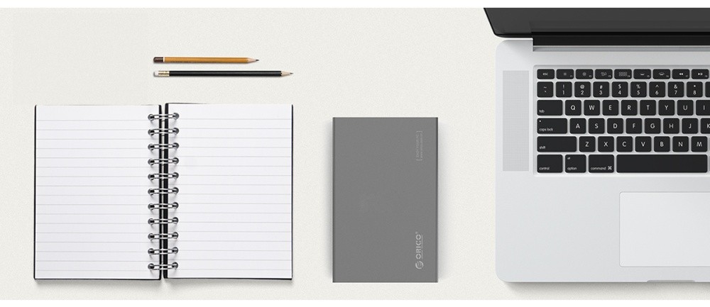 ORICO 2518S3-GY 2.5 inch Hard Drive Enclosure Aluminum USB3.0 5Gbps Support 7mm & 9.5mm- Grey 2TB